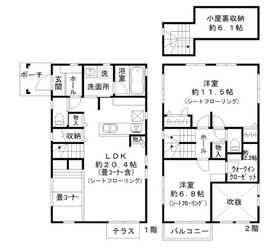 常盤6丁目戸建の物件間取画像